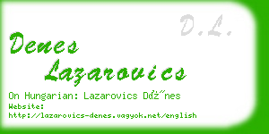 denes lazarovics business card